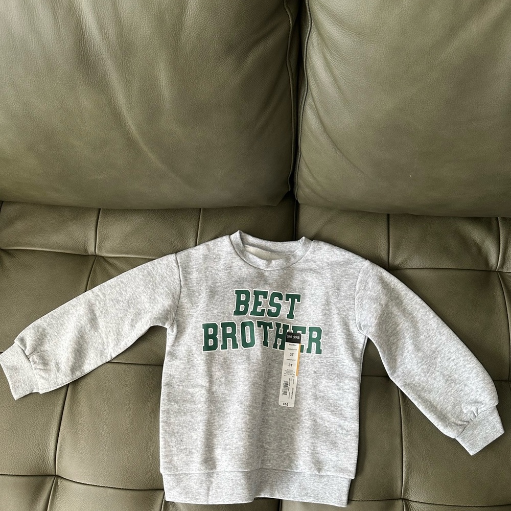 Okie Dokie Gray and Green 'Best Brother' Sweatshirt